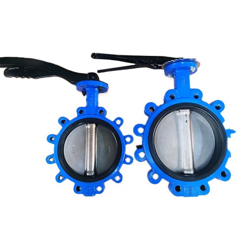 Lug type butterfly valve with handle